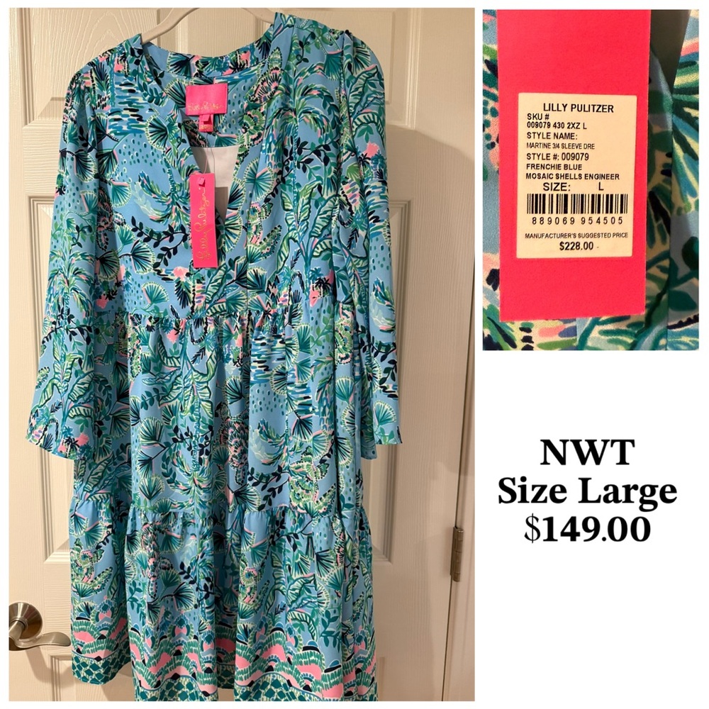 Lilly Pulitzer Tropical Blue and Pink Dress